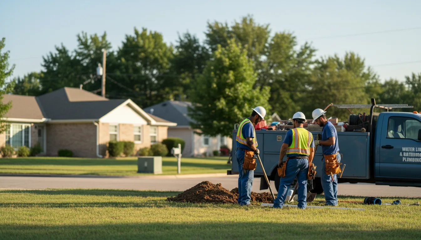 Residential water line and bathroom plumbing service in Logan, OH